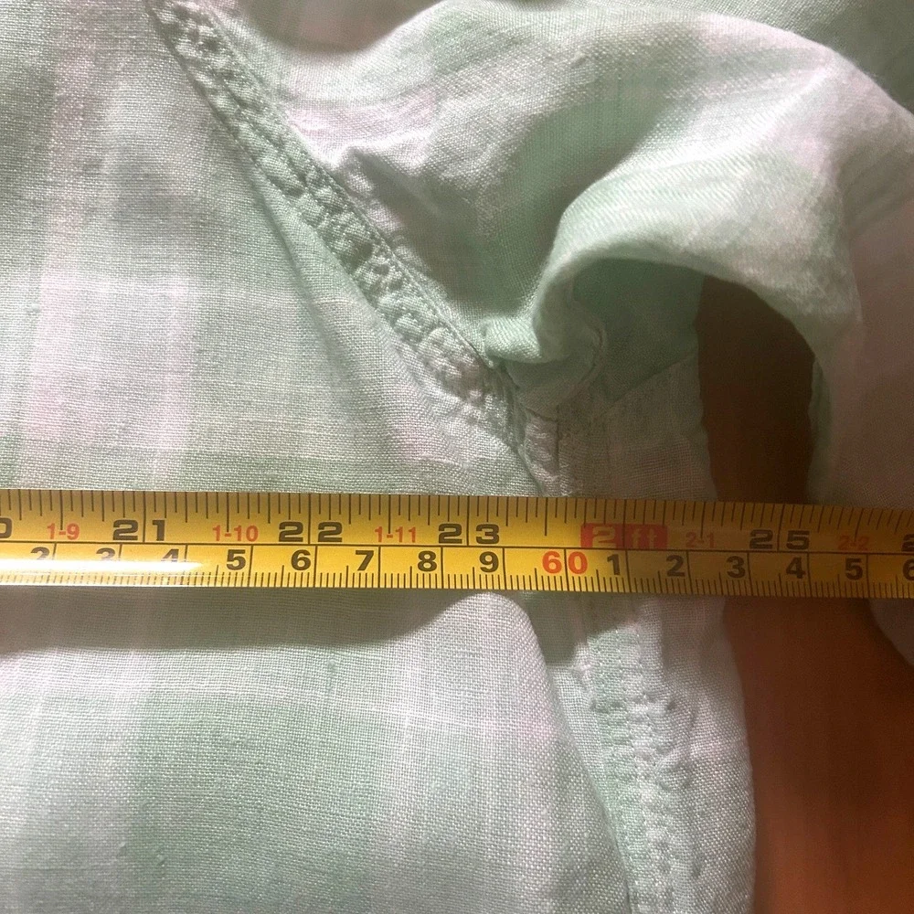 Polo Ralph Lauren Shirt Mens XL Linen Green Plaid Preppy Beach Resort